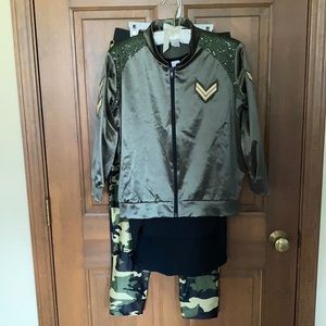Camo/Military style 3-piece dance outfit.